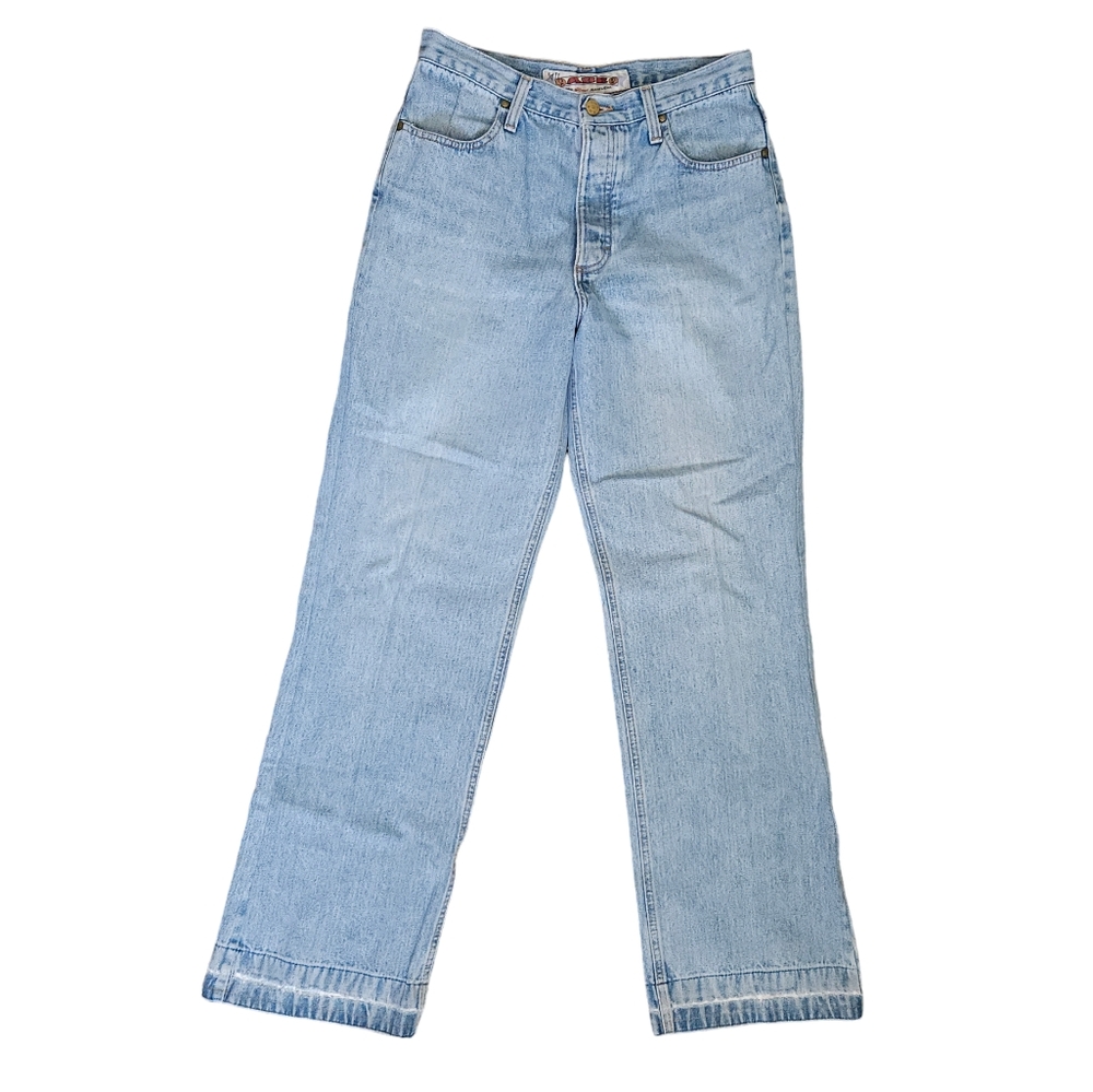 ABE for Honest Jeans wear Vintage Wide Leg Undone Hem Button-fly Jeans 90s Y2K